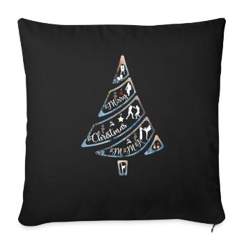 Weihnachtsbaum Kampfsport Boxen Karate Judo - Sofakissenbezug 45 x 45 cm - Schwarz - Vorne
