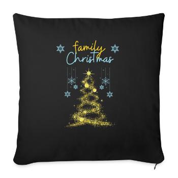 family christmas - Housse de coussin décorative 45 x 45 cm - noir - Devant