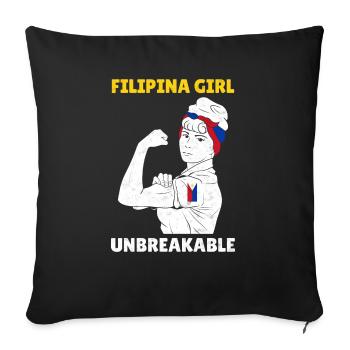 Philippines Filipina Pride Flag Pinay I Gift - Sofa pillowcase 17,3'' x 17,3'' (45 x 45 cm) - black - Front