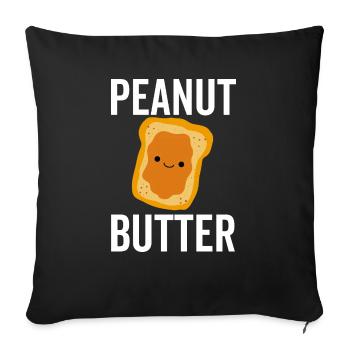 Pâte d’arachide - Housse de coussin décorative 45 x 45 cm - noir - Devant