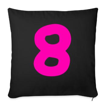 8 Jahre Geburtstag pink - Sofakissenbezug 45 x 45 cm - Schwarz - Vorne