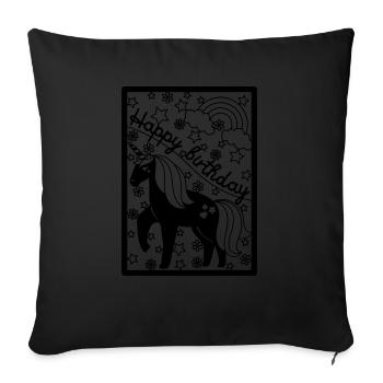 Birthday for children - Sofa pillowcase 17,3'' x 17,3'' (45 x 45 cm) - black - Front