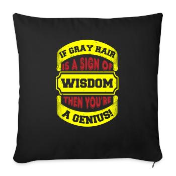 IF GRAY HAIR IS A SIGN OF WISDOM THE YOU'RE GENIUS - Sofa pillowcase 17,3'' x 17,3'' (45 x 45 cm) - black - Front