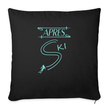 Skiing Apres Ski - Sofakissenbezug 45 x 45 cm - Schwarz - Vorne