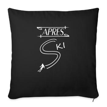 apres ski tshirt design - Sofakissenbezug 45 x 45 cm - Schwarz - Vorne