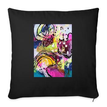 Abstract Chaos #18 peinture originale Design - Housse de coussin décorative 45 x 45 cm - noir - Devant