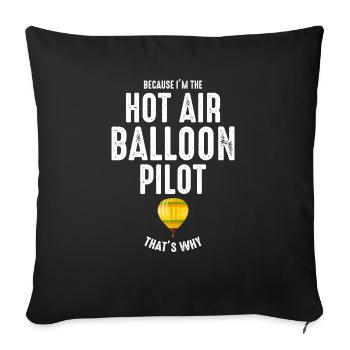 Hot Air Ballooning Hopper Balloon Ride Balloonist - Sofa pillowcase 17,3'' x 17,3'' (45 x 45 cm) - black - Front