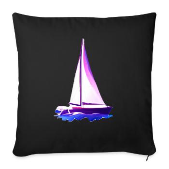 Sailing Sailing Sailing Sailing Sailboat - Sofa pillowcase 17,3'' x 17,3'' (45 x 45 cm) - black - Front
