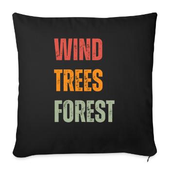 WTF - Forêt d’arbres éoliens - Housse de coussin décorative 45 x 45 cm - noir - Devant