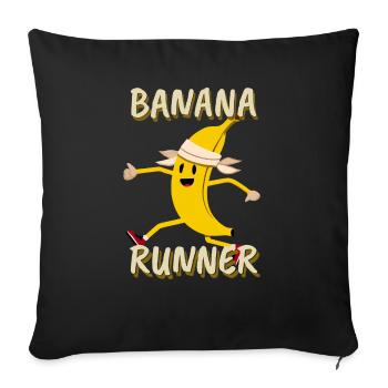 Banana Jogging Marathon Banana Runner - Housse de coussin décorative 45 x 45 cm - noir - Devant
