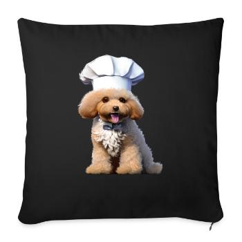 Caniche Chien Amour Chien Propriétaire Caniche Chiot Chien Chiot Chiot - Housse de coussin décorative 45 x 45 cm - noir - Devant