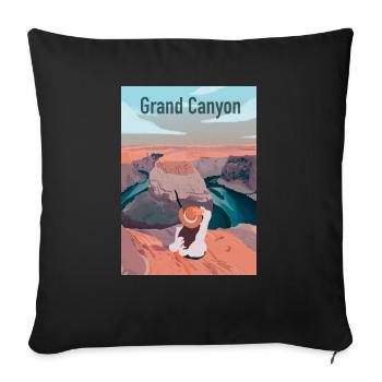 Grand canyon - Housse de coussin décorative 45 x 45 cm - noir - Devant