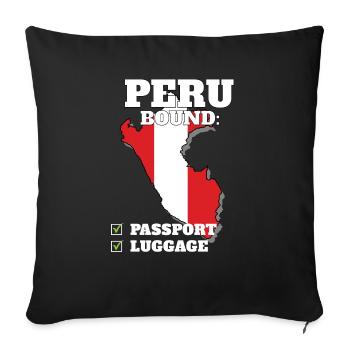 Pérou Bound Country Travel Drapeau péruvien Vacances - Housse de coussin décorative 45 x 45 cm - noir - Devant