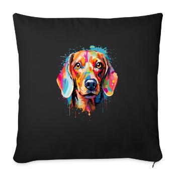 Dachshund Colorful - Sofa pillowcase 17,3'' x 17,3'' (45 x 45 cm) - black - Front