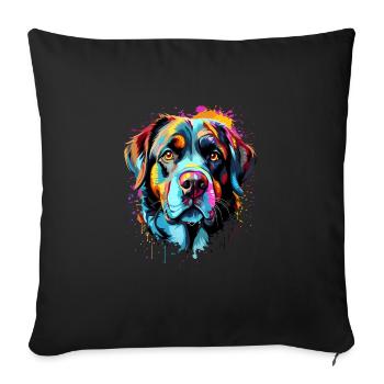 Saint Bernard Coloré - Housse de coussin décorative 45 x 45 cm - noir - Devant