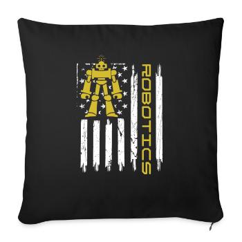 Robotics USA 4th Of July Droid Builder American Fl - Sofa pillowcase 17,3'' x 17,3'' (45 x 45 cm) - black - Front