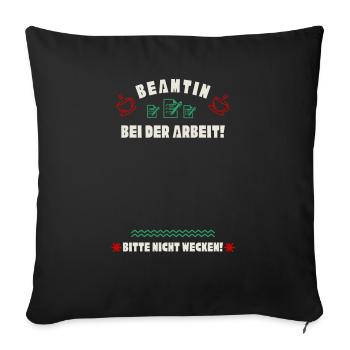 Schlafende Beamtin - Sofakissenbezug 45 x 45 cm - Schwarz - Vorne