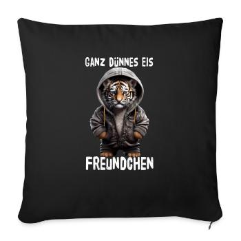 Glace très mince ami tigre - Housse de coussin décorative 45 x 45 cm - noir - Devant