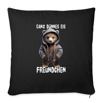 Very Thin Ice Friend Bear - Sofa pillowcase 17,3'' x 17,3'' (45 x 45 cm) - black - Front