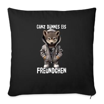 Very Thin Ice Friend Wolf - Sofa pillowcase 17,3'' x 17,3'' (45 x 45 cm) - black - Front