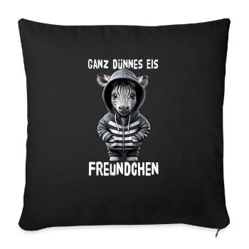 Very Thin Ice Friend Zebra - Sofa pillowcase 17,3'' x 17,3'' (45 x 45 cm) - black - Front