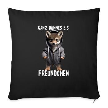 Glace très mince se lier d’amitié avec le coyote - Housse de coussin décorative 45 x 45 cm - noir - Devant