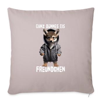 Ganz Dünnes Eis Freundchen Coyote - Sofakissenbezug 45 x 45 cm - helles Taupe - Vorne