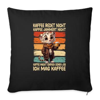 Coffee Don't Talk Coffee Don't Whine Cheetah - Sofa pillowcase 17,3'' x 17,3'' (45 x 45 cm) - black - Front