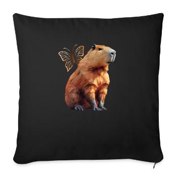 Capybara - Sofa pillowcase 17,3'' x 17,3'' (45 x 45 cm) - black - Front