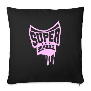 Super Granny Stamp Granny Graffiti Grandmother - Sofa pillowcase 17,3'' x 17,3'' (45 x 45 cm) - black - Front