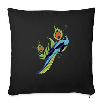 paon - Housse de coussin décorative 45 x 45 cm - noir - Devant