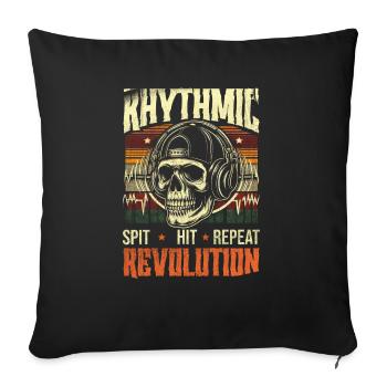 Vintage Rapper Skull Equalizer Rhythmic Revolution - Sofa pillowcase 17,3'' x 17,3'' (45 x 45 cm) - black - Front