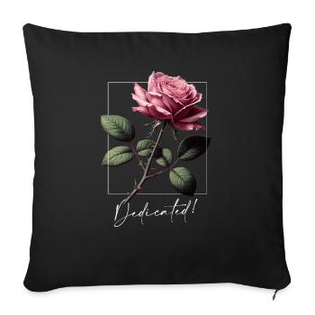 Thorns & Beauty – Rebellious Rose Aesthetic - Sofa pillowcase 17,3'' x 17,3'' (45 x 45 cm) - black - Front