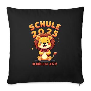 Kinder Schulkind 2025 Junge Einschulung Mädchen - Sofakissenbezug 45 x 45 cm - Schwarz - Vorne
