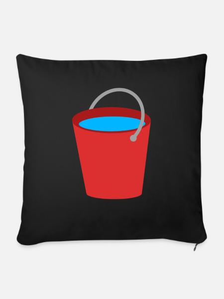 Eimer voll Wasser - Sofakissenbezug 45 x 45 cm - Schwarz