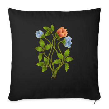 Fleur - Housse de coussin décorative 45 x 45 cm - noir - Devant