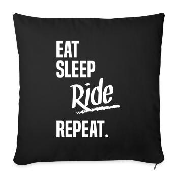 EAT SLEEP RIDE - Sofakissenbezug 45 x 45 cm - Schwarz - Vorne