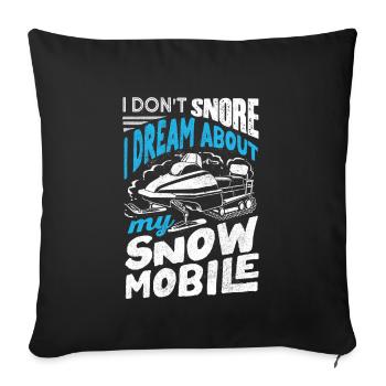 Motoneige Motoneige Je ne ronfle pas drôle - Housse de coussin décorative 45 x 45 cm - noir - Devant