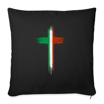 Drapeau de l’Italie Drapeau italien Vintage Look vieilli - Housse de coussin décorative 45 x 45 cm - noir - Devant