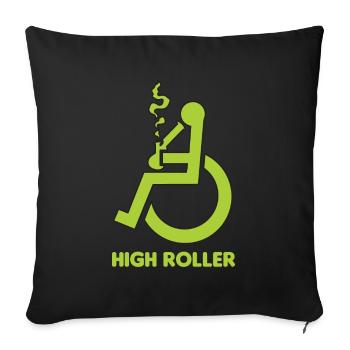 Rollstuhl Stoner mit hohem Rollstuhl - Sofakissenbezug 45 x 45 cm - Schwarz - Vorne