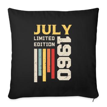 July 1960 - July 1960 Birthday Gift - Sofa pillowcase 17,3'' x 17,3'' (45 x 45 cm) - black - Front