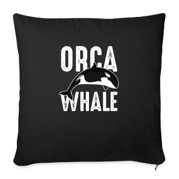 killer whale - Sofa pillowcase 17,3'' x 17,3'' (45 x 45 cm) - black - Front