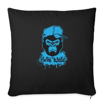 Né pour être sauvage - Housse de coussin décorative 45 x 45 cm - noir - Devant