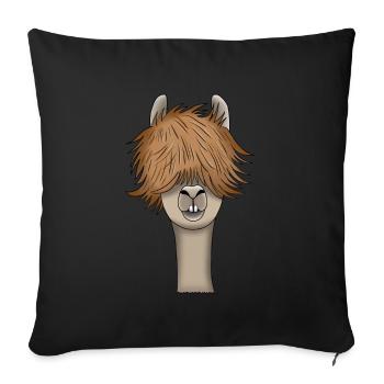 Lama Lama Alpaga Animal Animal Lover Gift - Housse de coussin décorative 45 x 45 cm - noir - Devant