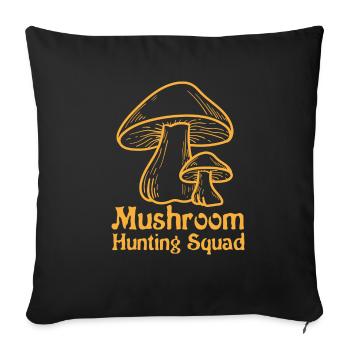 Mushroom Hunting Squad Vegetables Nature - Sofa pillowcase 17,3'' x 17,3'' (45 x 45 cm) - black - Front