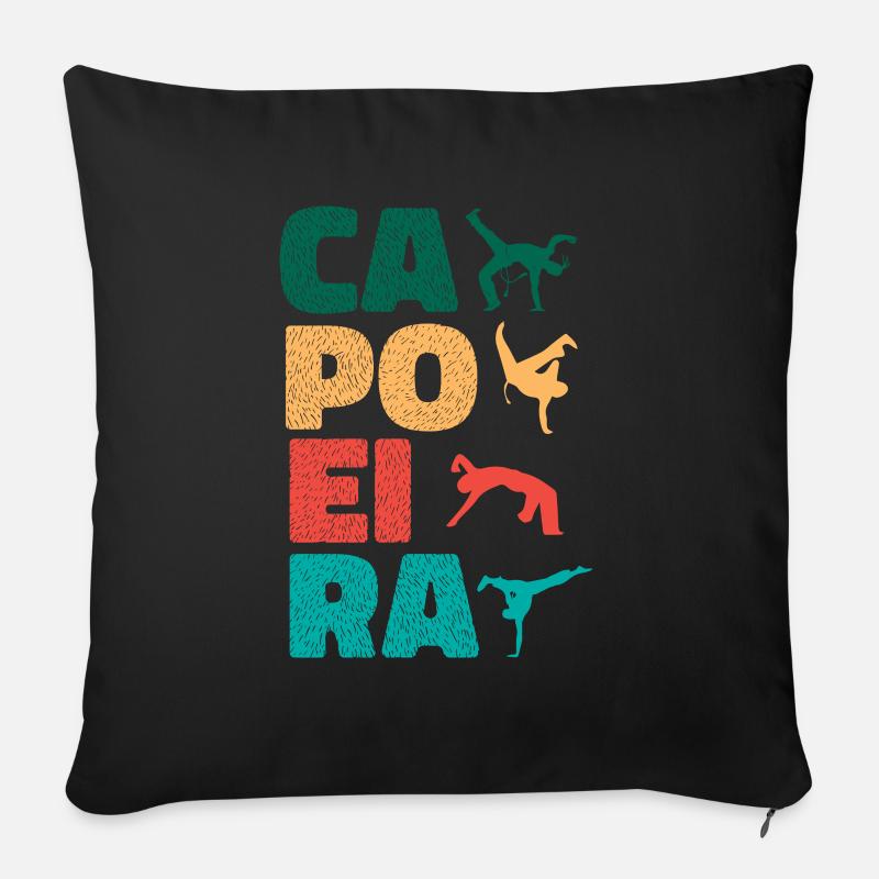 Capoeira brésilienne - Housse de coussin décorative 45 x 45 cm - noir