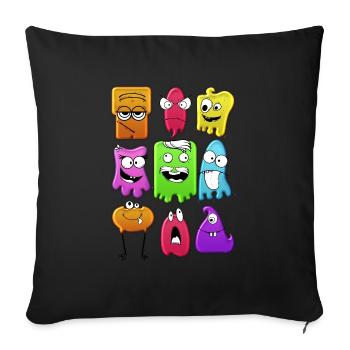 Funny ghosts - Sofa pillowcase 17,3'' x 17,3'' (45 x 45 cm) - black - Front