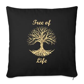 Tree of Life Norse Mythology Gift - Sofa pillowcase 17,3'' x 17,3'' (45 x 45 cm) - black - Front