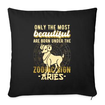 Zodiac Sign Aries Astrology Gift - Sofa pillowcase 17,3'' x 17,3'' (45 x 45 cm) - black - Front