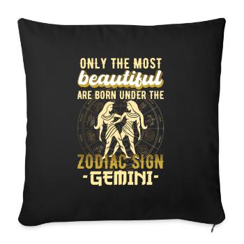 Zodiac Sign Gemini Gemini Gift - Sofa pillowcase 17,3'' x 17,3'' (45 x 45 cm) - black - Front